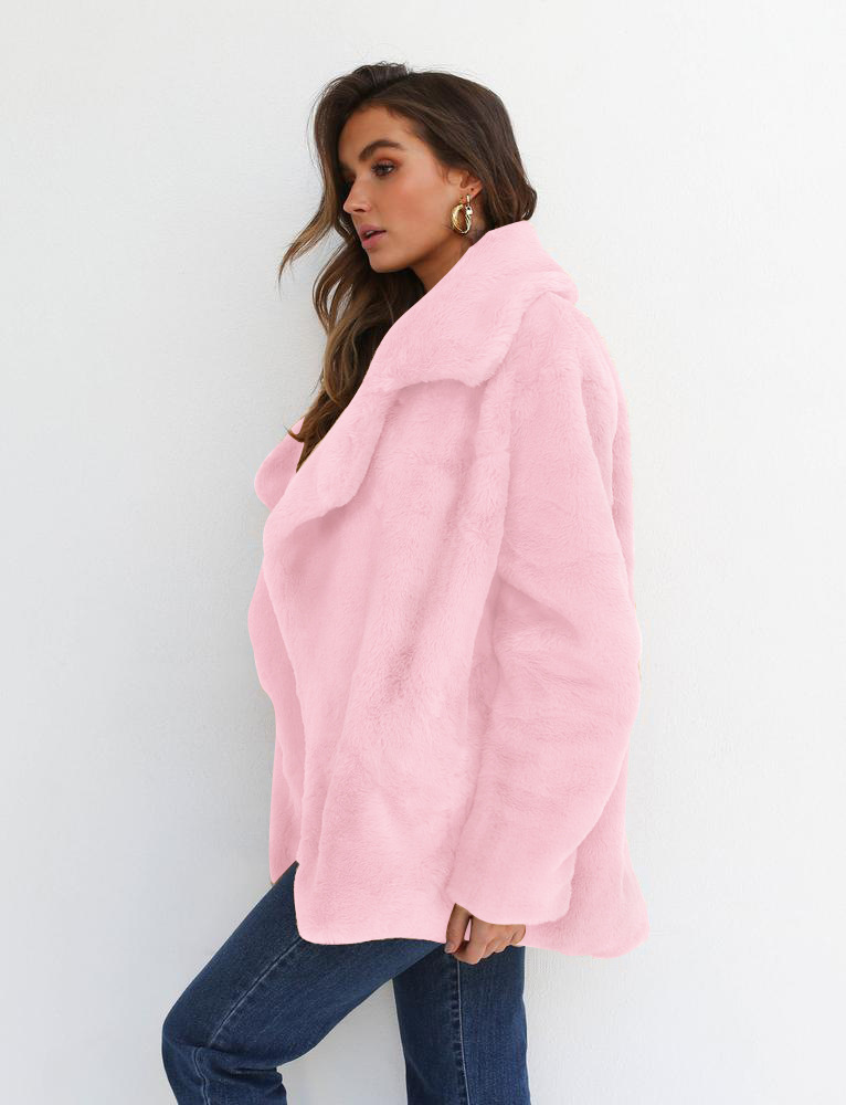 Women's Fur Coat For Winter Warm Plush Suit Collar Jacket_voghion.com