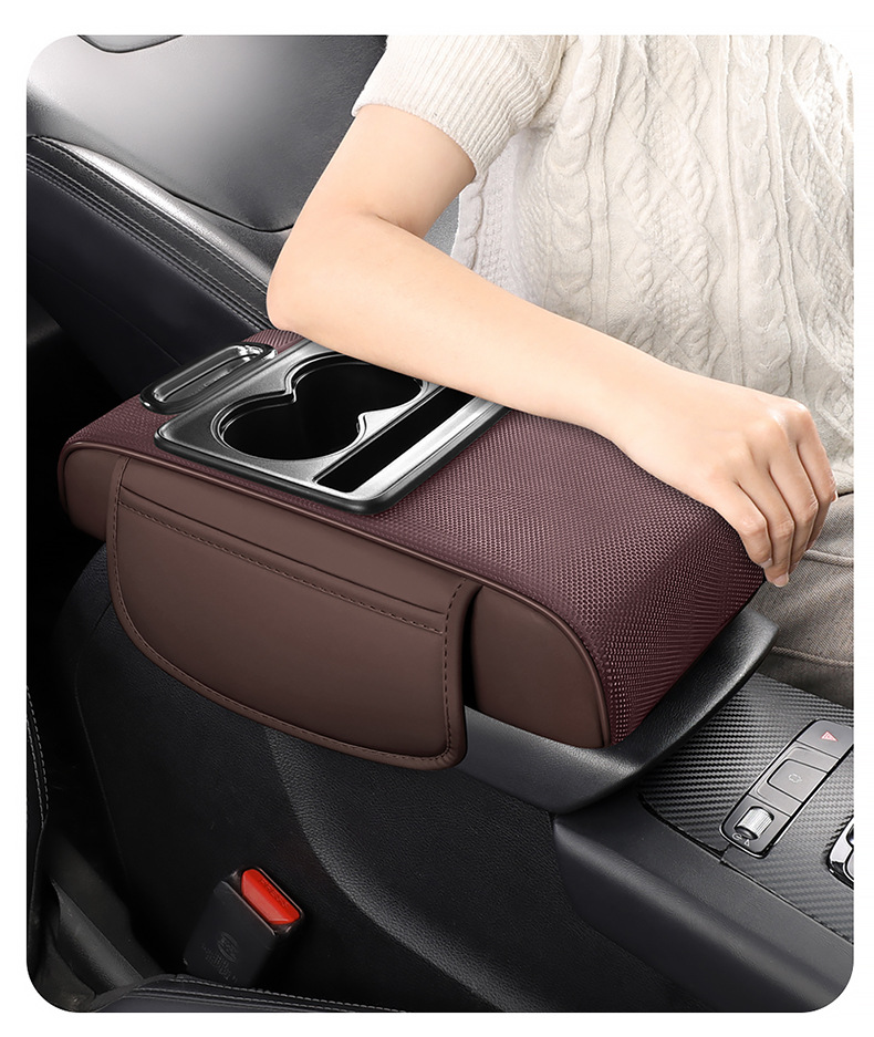 Cross-border car armrest box pad, multifunctional tissue box, car interior leather, universal armrest box heightening pad for all seasons
