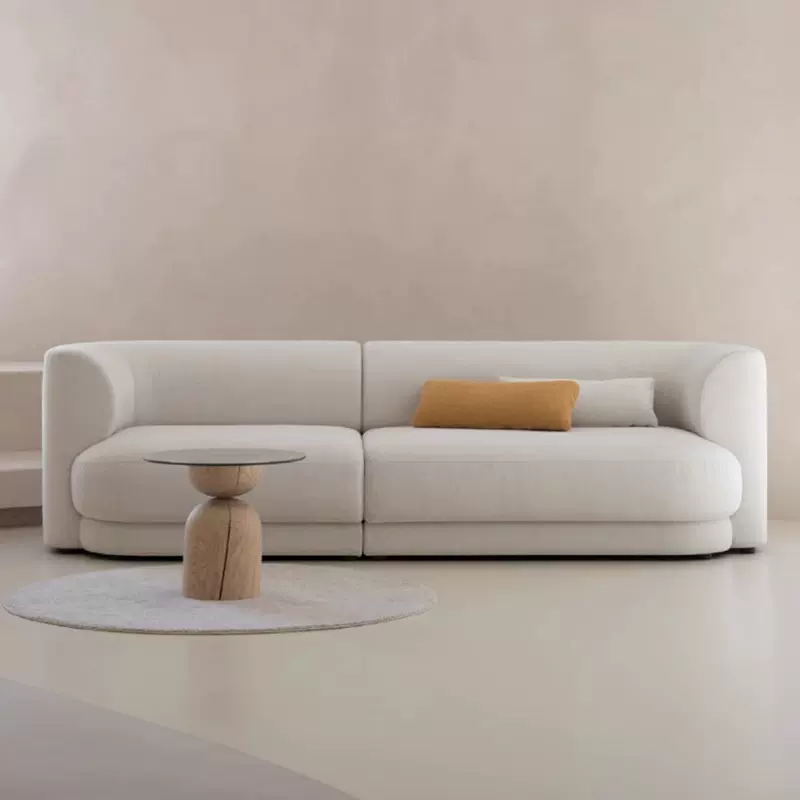 北欧小户型沙发简约奶油风客厅公寓民宿酒店休闲三人丝绒布艺沙发