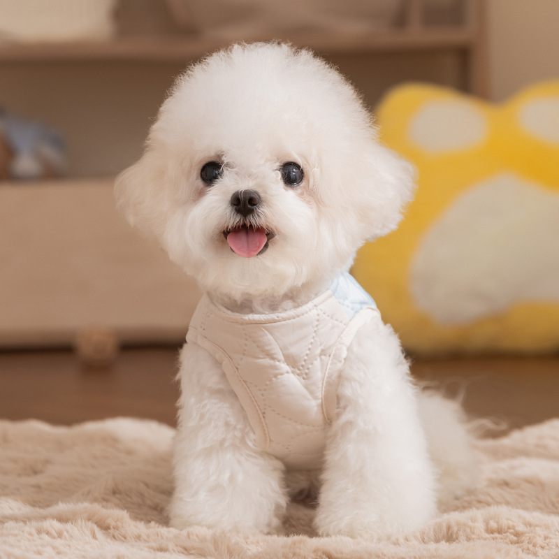 秋冬季狗狗衣服拼接格子口袋马甲可牵引冲锋棉衣中小型犬宠物衣服|undefined