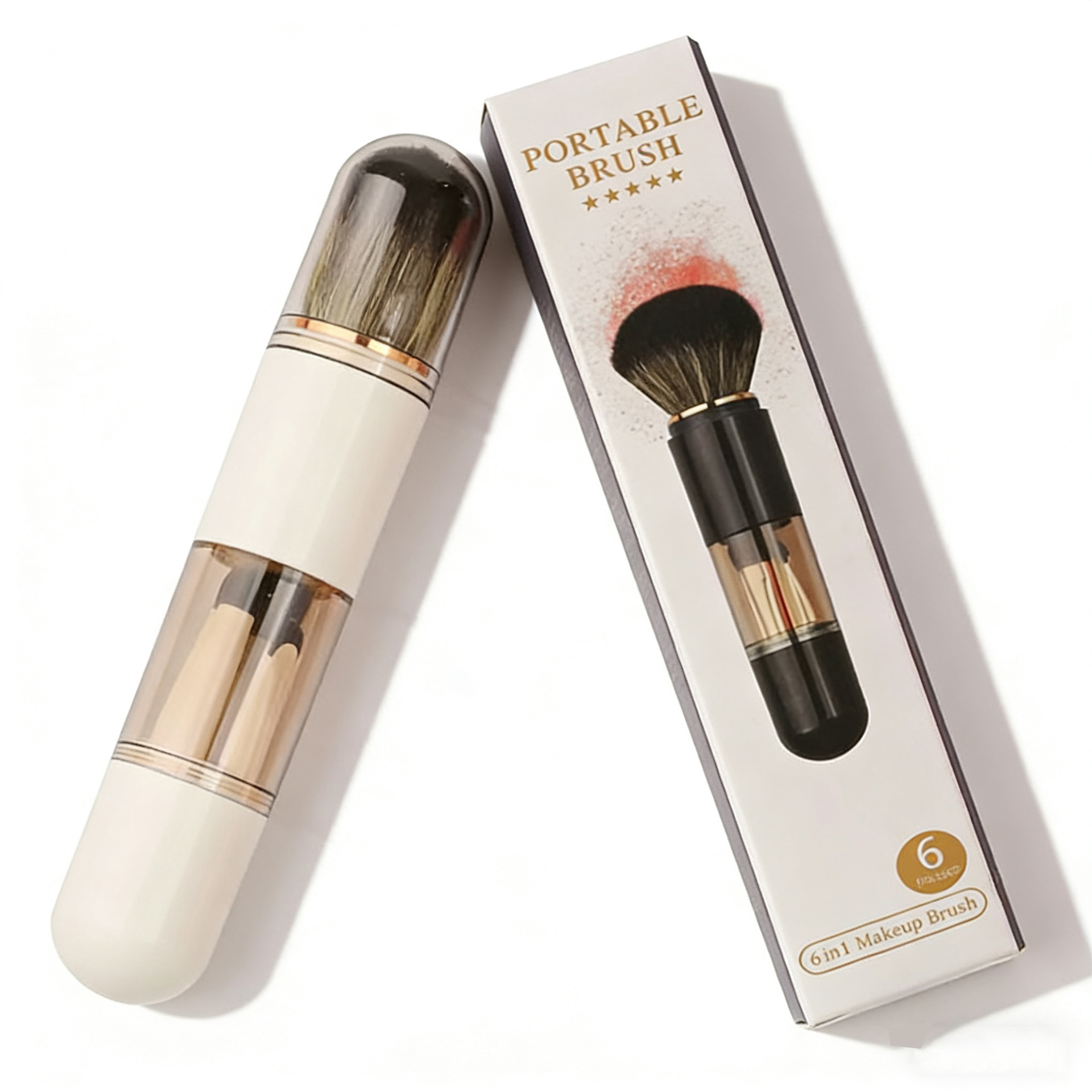 Ocho en uno cepillo de maquillaje retráctil conjunto de cepillo de blush cepillo de sombra de ojos cepillo concelador mini cepillo de maquillaje portátil herramientas de maquillaje
