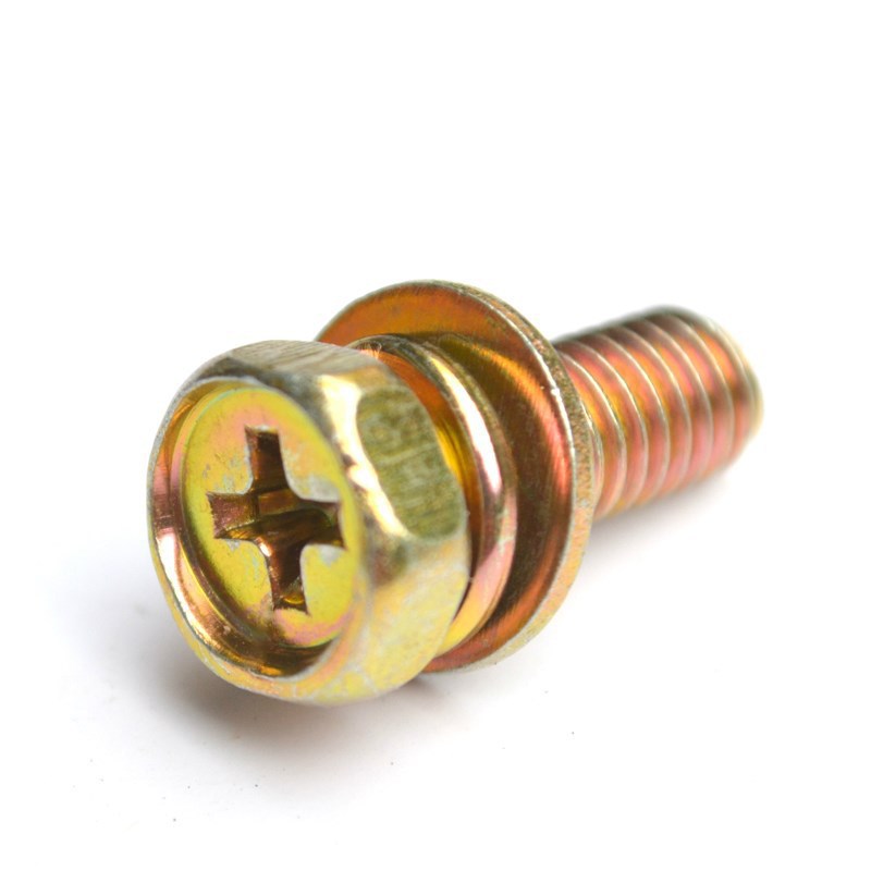 十字凹穴外六角三组合螺栓钉带垫片螺丝9074.13M3M4M5M6M8支架