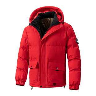 JK2618 Cross-border Transmission for Fashion American High Street Fashion Casual Handsome Loosen Thickened Warm Hooded Men