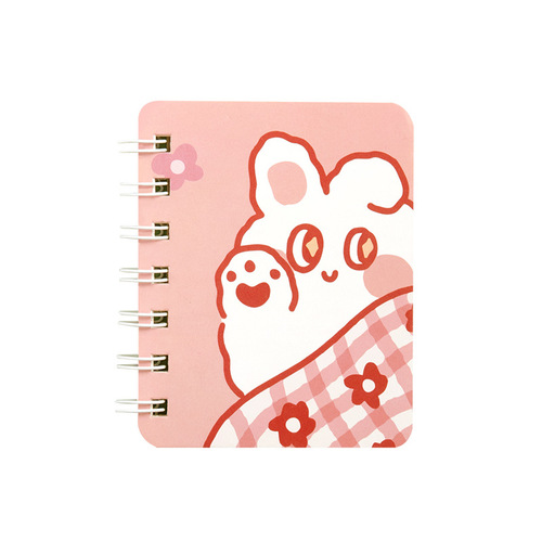 ins creative Korean version coil cartoon mini book girl's heart cute notes convenient pocket study notebook T