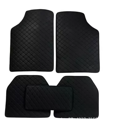 Amazon Manufacturer Wholesale Foreign Trade Temu Amazon Car Waterproof Universal Floor Mats Carpet Car Floor Mats (Universal Foot Pad) - black-black-line-five-piece-set
