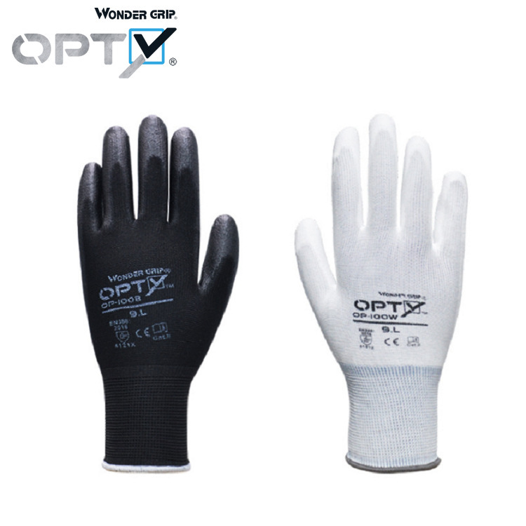 Duoqili OP-100W PU Guantes recubiertos con palma Sitio de construcción Guantes DE TRABAJO antideslizantes resistentes al desgaste Manejo de construcción Guantes de protección laboral