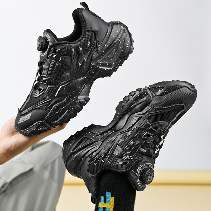 Men's Sports Shoes 2023 Rotating Button Foreign Trade Large Size Dad Shoes Couple Running Machine Shoes Men's Shoes Wholesale