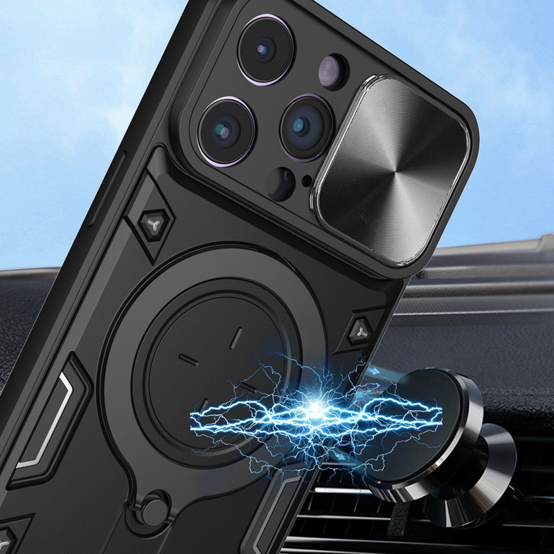 Suitable for iPhone 15 ProMax phone case, Apple 14 Shangpu window ring holder, protective case S23 red rice_voghion.com