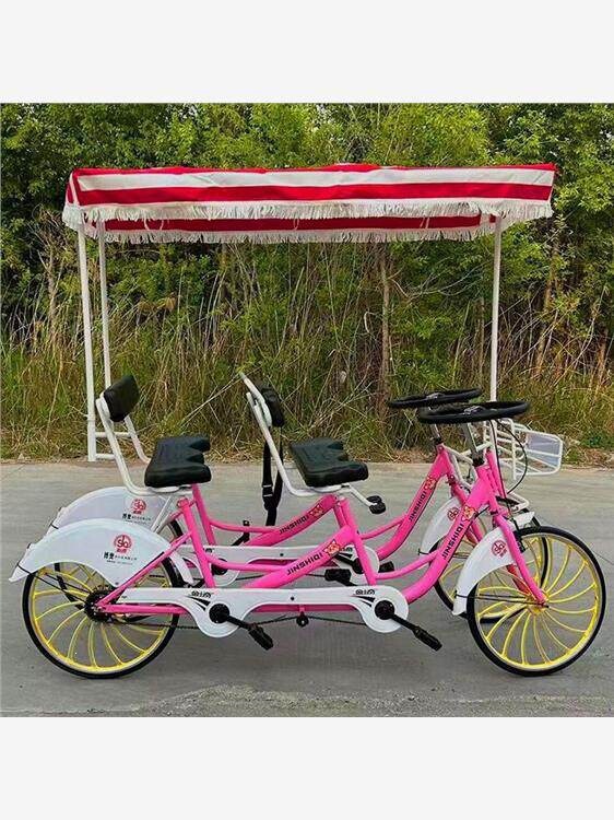 24inch Four-Person Four-Wheeled Family Bicycle, Six-Person Pedal Bike for Tourist Attractions, Family Transportation, Fitness, and Multiple Riders