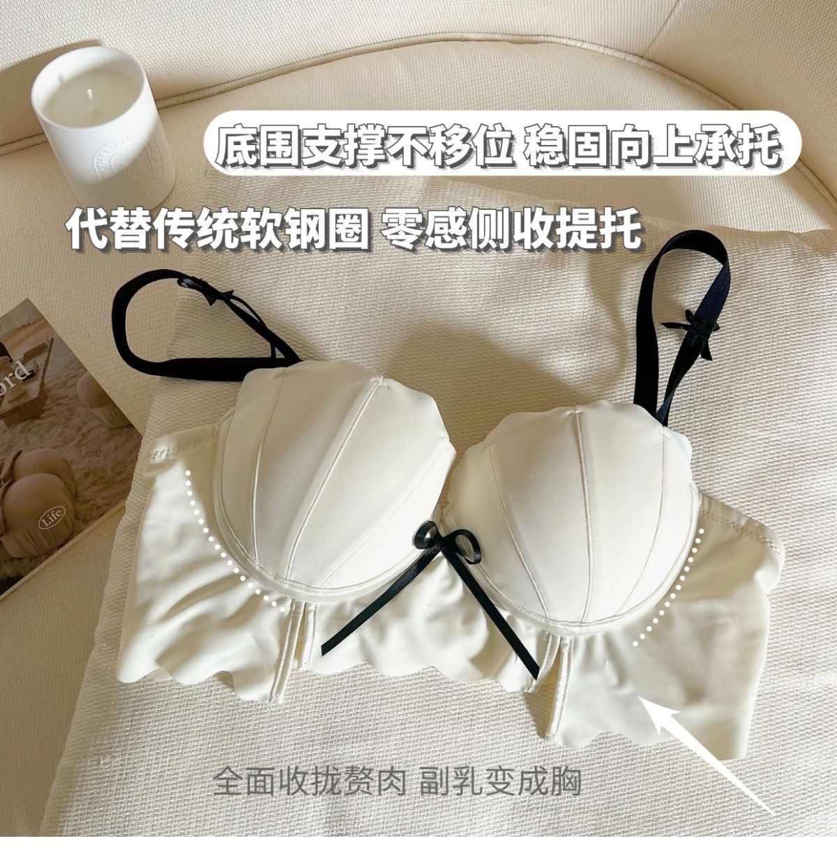 内衣少女聚拢小胸显大纯欲无钢圈上托收副乳防下垂性感文胸罩套装-阿里巴巴