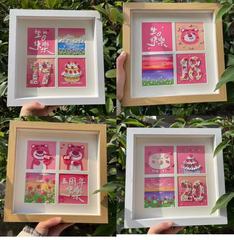 diy油畫棒畫畫中空立體北歐相框手工裝裱擺台正方形四九宮格畫框