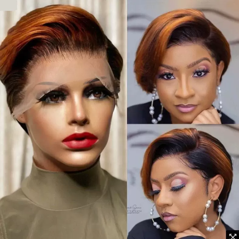 亚马逊跨境短款假发工厂批发欧美假发女款时尚染色短直发化纤头套