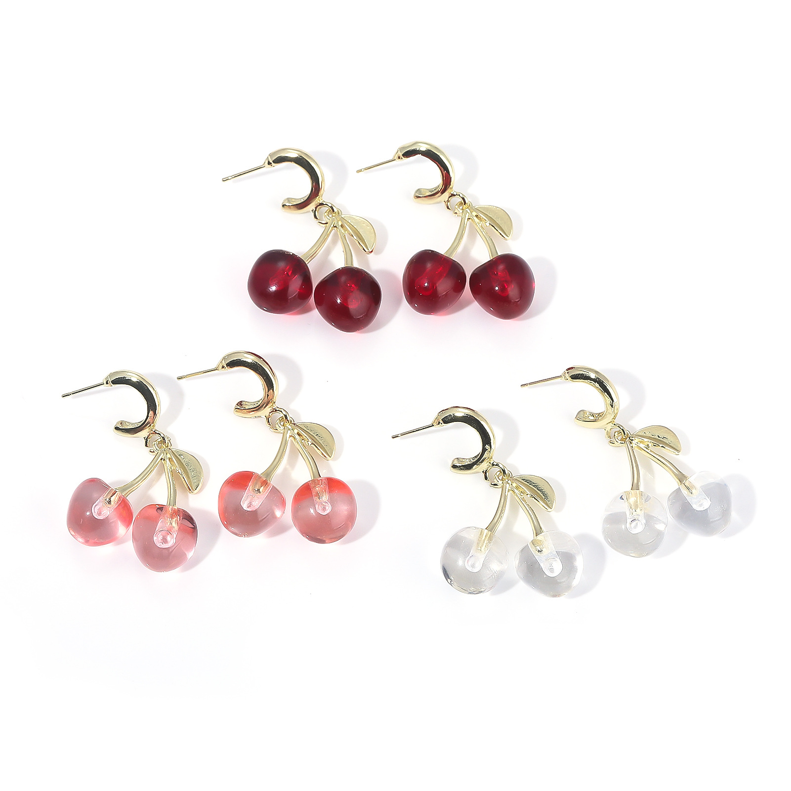 16g Weight Alloy Ear Needle Material Drop Earrings Classification 1 Pair Quantity Casual, Daily Occasion Zinc alloy Material Cherry Pattern Women's Gender Sweet Style 1 Pair Sweet Cherry Zinc Alloy Drop Earrings 5