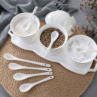 ♤ Seasoning Spoon Ceramic Coffee Spoon Creative Long Handle Baby Feeding Spoon Honey Stirring Stick Dessert Small Spoon Seasoning