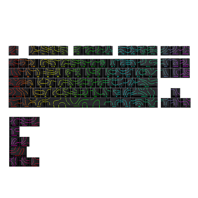 等高線側刻機械キーボードキーキャップ線透光互換美加獅子wooting60made68ace68|undefined