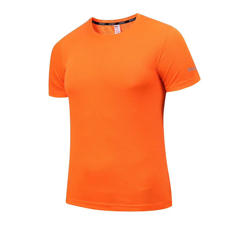 Camiseta deportiva unisex personalizada transfronteriza de manga corta con cuello redondo para verano, de secado rápido, para fitness y running, con impresión de logotipo.