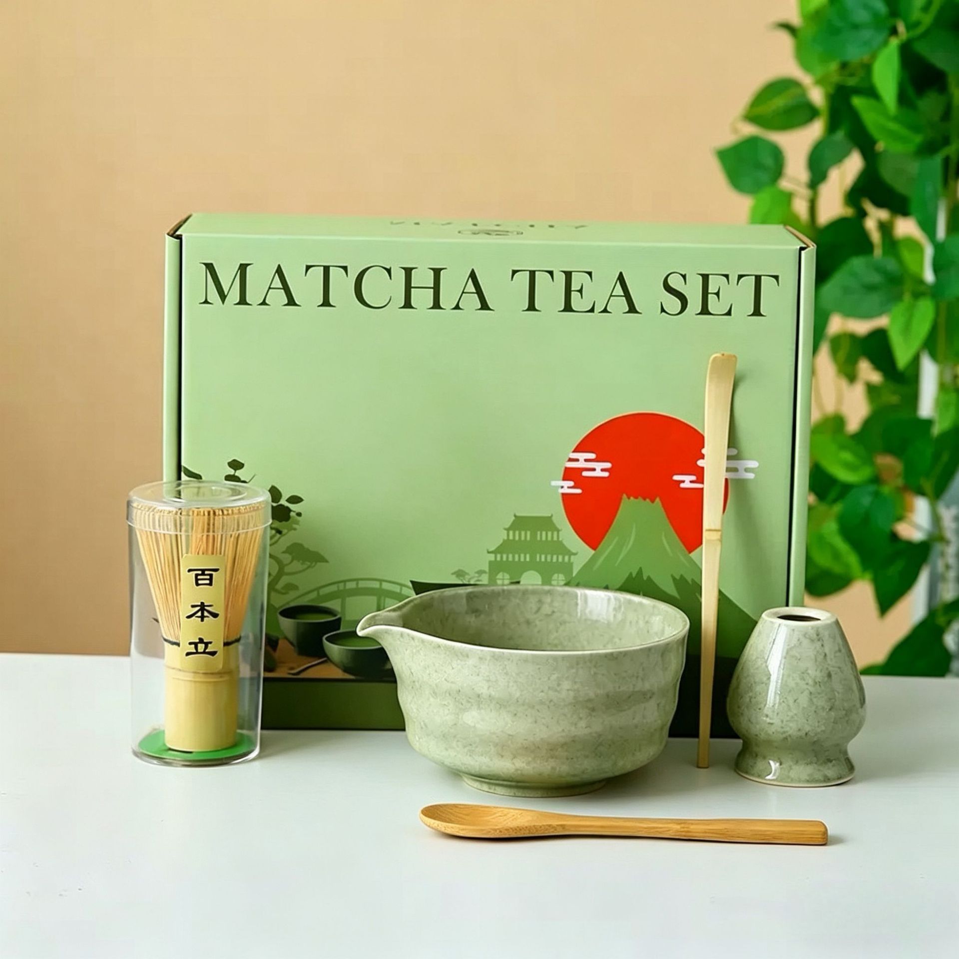 Transfronterizo exclusivo para el set de té Matcha japonés caja de regalo de té Matcha cepillo de té de 100 libros de té Matcha de la dinastía Song