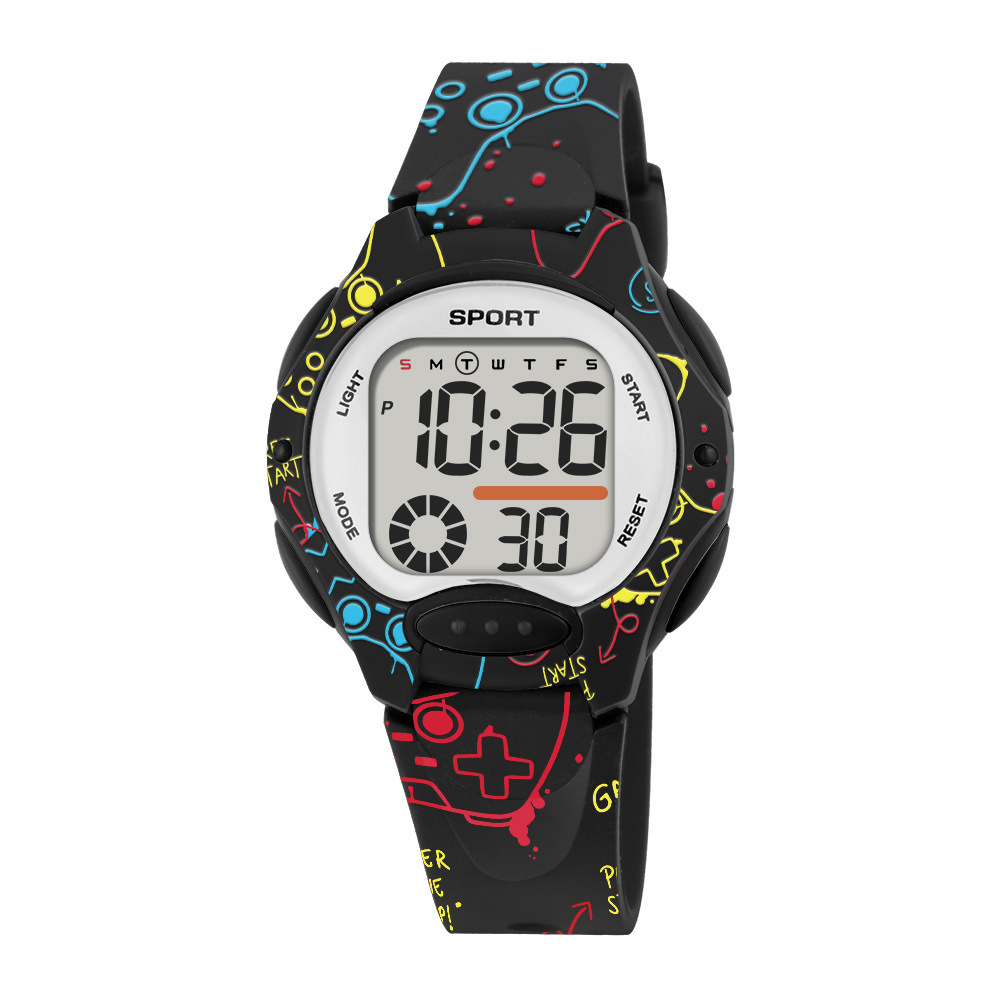 Hombres y niñas estudiantes nocturno reloj digital alarma al aire libre juvenil reloj electrónico multifuncional reloj electrónico cronógrafo