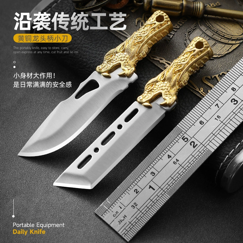 Brass travel handheld pocket knife, keychain