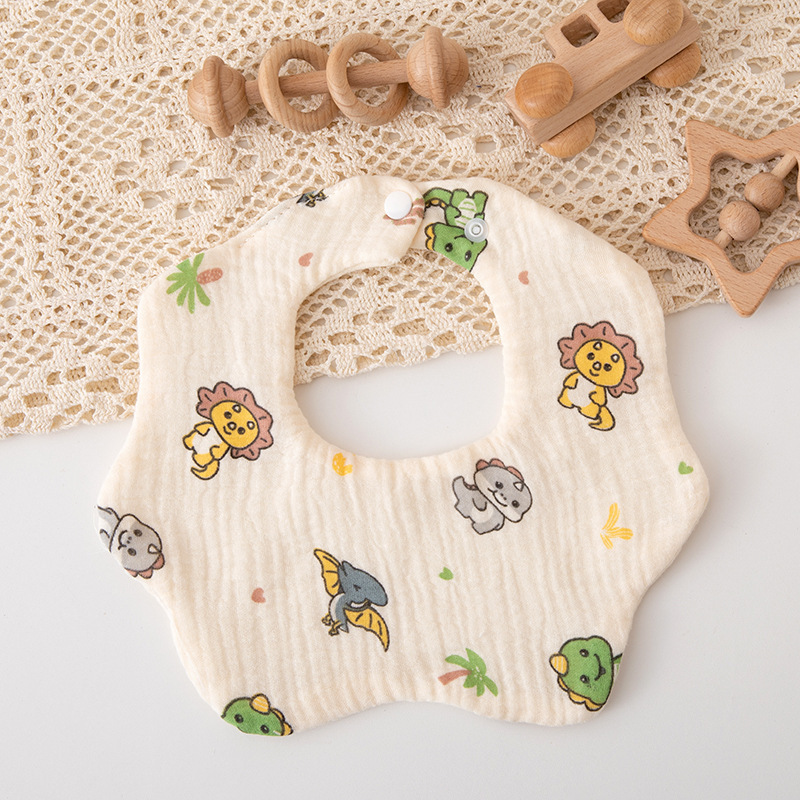 Dinosaur, gauze cotton bib, lion
