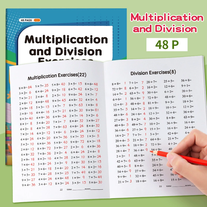 (Cross-border trading), mixed copybook for students, learning maths for training, addition and subtraction, multiplication and division