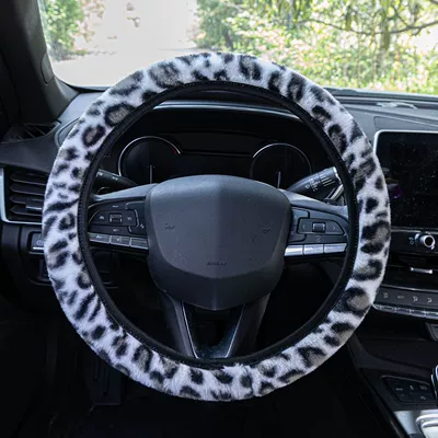 Handle Cover – Steering wheel cover - black-and-white-38cm