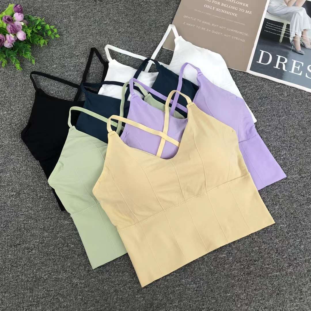 Nuevo chaleco sin costuras de alta elasticidad de alta calidad de dama sin anillo de acero bra de yoga ropa interior deportiva mujer al por mayor