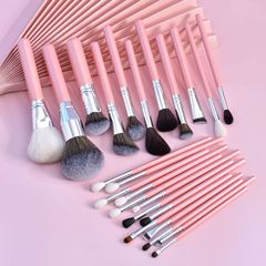 Cross-border 15/16/24 high-end makeup brush set with wooden handle, complete set of loose powder brush, multi-functional beauty tool brush bag