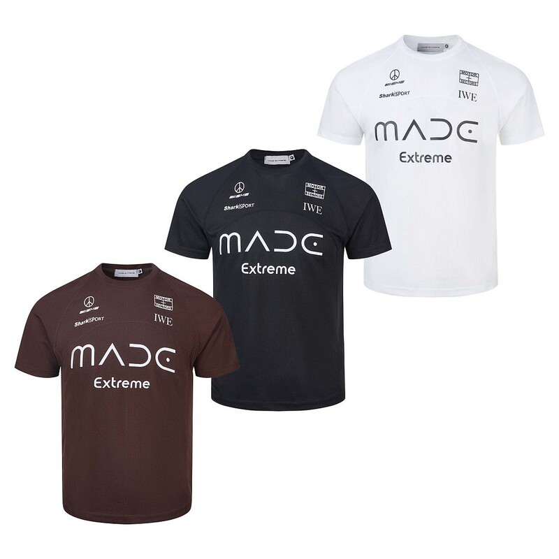 Eme Yishengyi Slogan Printed Logo Mesh Heavyweight F1 Racing Suit Breathable Comfortable Short-Sleeved T-Shirt