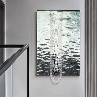现代简约楼梯墙玄关挂画餐厅画抽象艺术立体客厅装饰画轻奢高级感