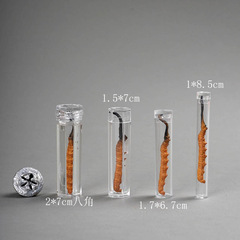 スポットアクリル小ボトル、冬虫夏草ボトル、カプセル、透明空ボトル、金属蓋、携帯用薬瓶、ヘルスケア製品ボトル