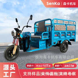 厂家供应电动三轮车拉货车折叠拉客载客突突车三蹦子客货两用出口