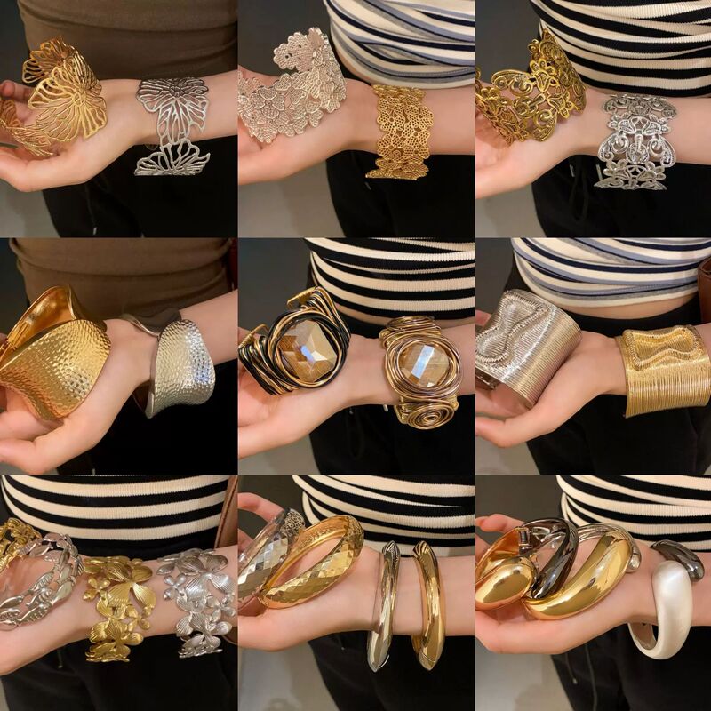 Exaggerated Full Diamond Wrapped Multi-Layered Metal Line Bracelet, Light Luxury, High-End Temperament Bracelet, Cross-Border Popular Jewelry for Women