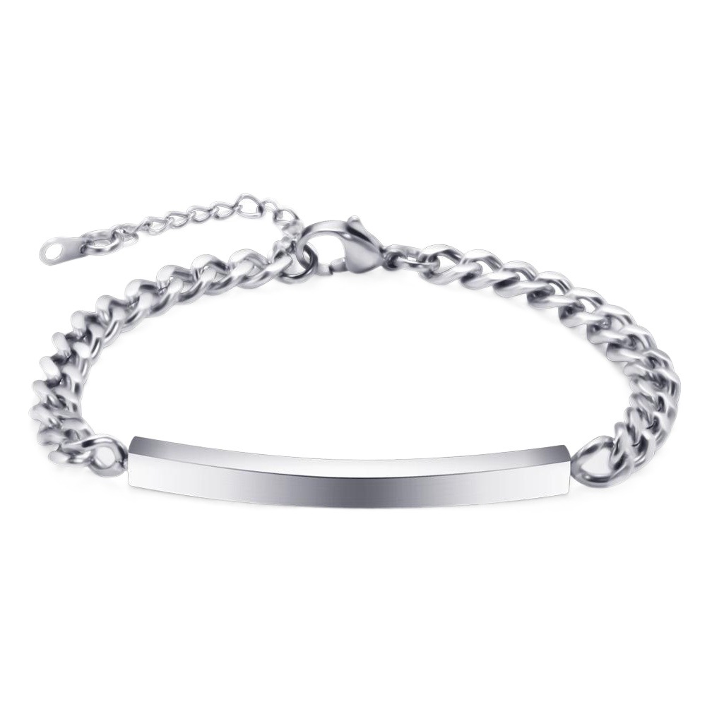 Pulseras de Acero Inoxidable Grabadas con Láser, Lisas, de 4 mm y 7 mm, Estilo Europeo y Americano, para Parejas, Venta al por Mayor