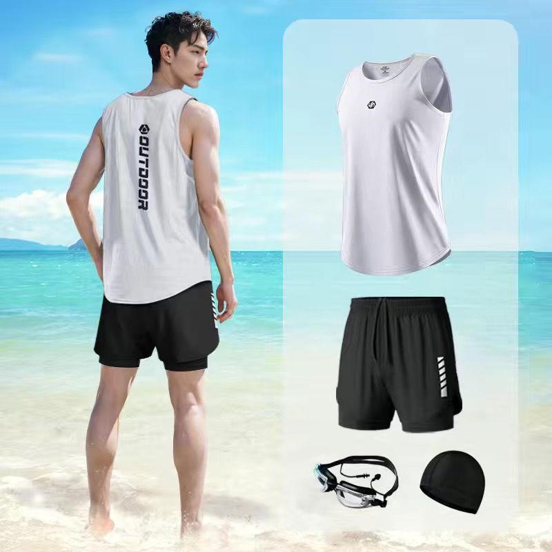 Conjunto de Traje de Baño para Hombre de Poliéster, para Natación y Aguas Termales image 5