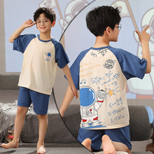 男童睡衣套装棉质儿童夏季薄款卡通动漫小男孩子短袖中学生家居服