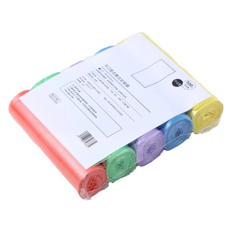 Bolsa de basura hogar boca plana punto de ruptura tipo extra grueso color negro desechable bolsa de plástico fábrica al por mayor