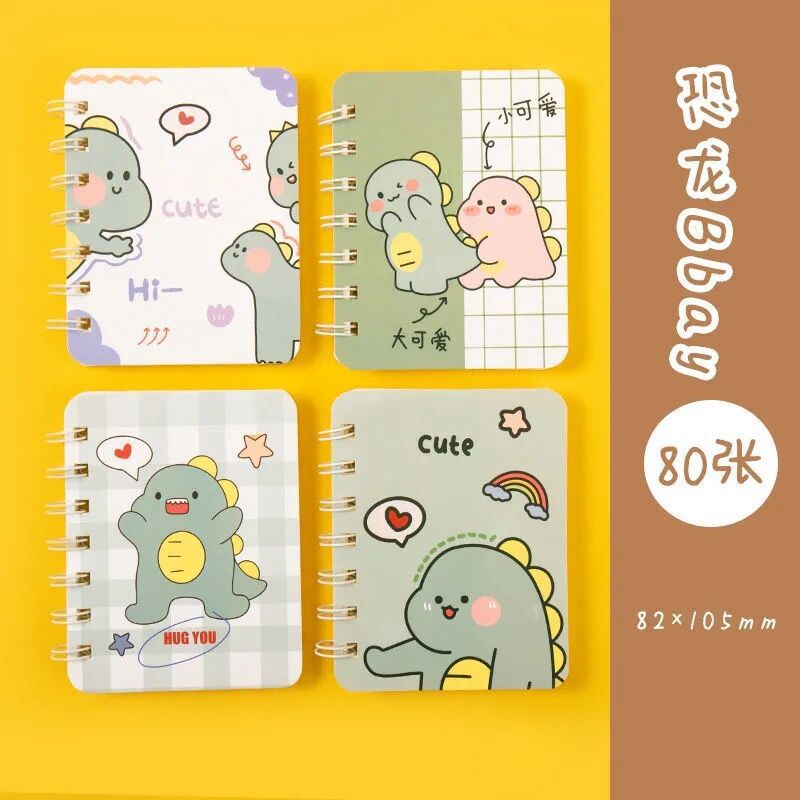 Bobina de dibujos animados de niña corazón pequeño cuaderno lindo mini portátil trompeta cuaderno de tareas de papel cuaderno de bolsillo