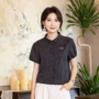 条纹夏季女士宽松衬衫
