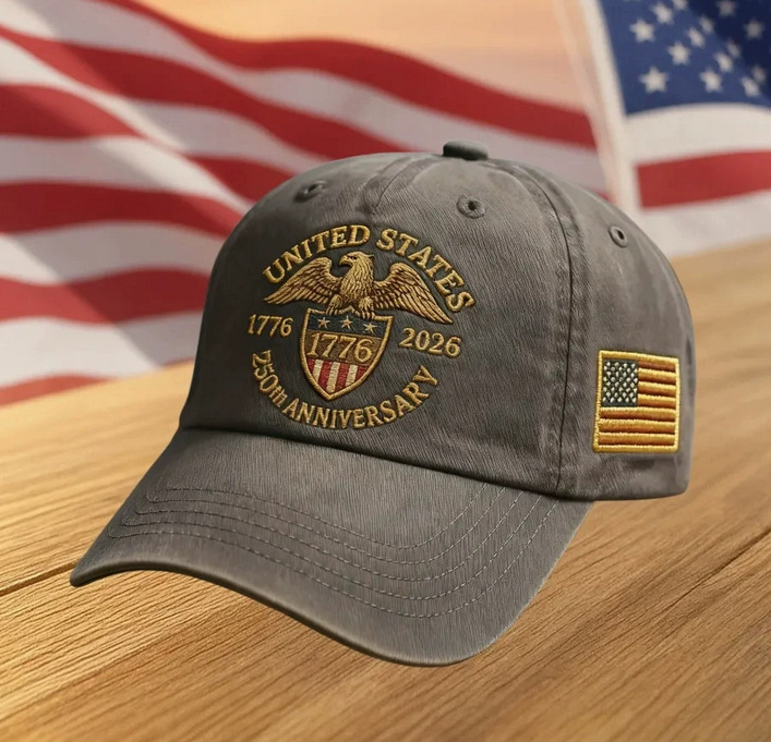 Nuevo sombrero de impresión transfronteriza para hombres hace viejos sombreros de béisbol retro Europeos y estadounidenses 250 años conmemorativo sombrero de lengua de lazo