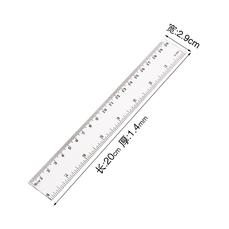 Regla de onda recta de 15cm regla de plástico transparente de 20cm de medición de dibujo de regla de papelería para estudiantes