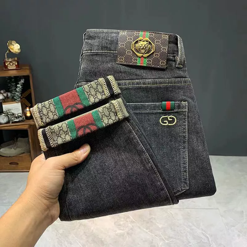 Весна и лето высокого класса легкие и роскошные новые джинсы мужские тонкие ноги тонкие темперамент