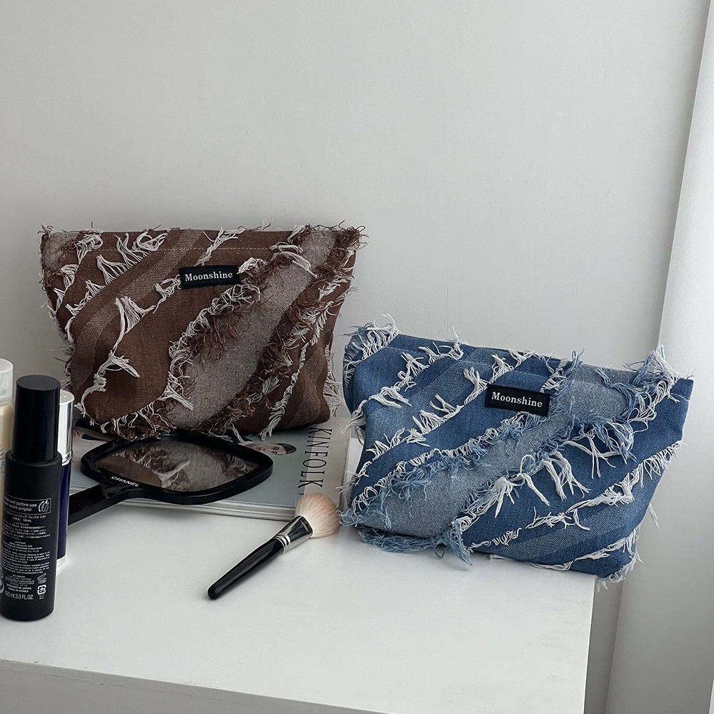 denim cosmetic bag