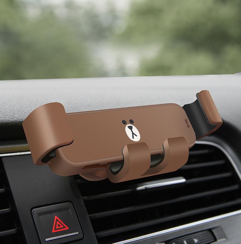 Brown Bear Smartphone Holder for Electric Vehicles, Universal Car Air Vent Gravity Navigation Mount