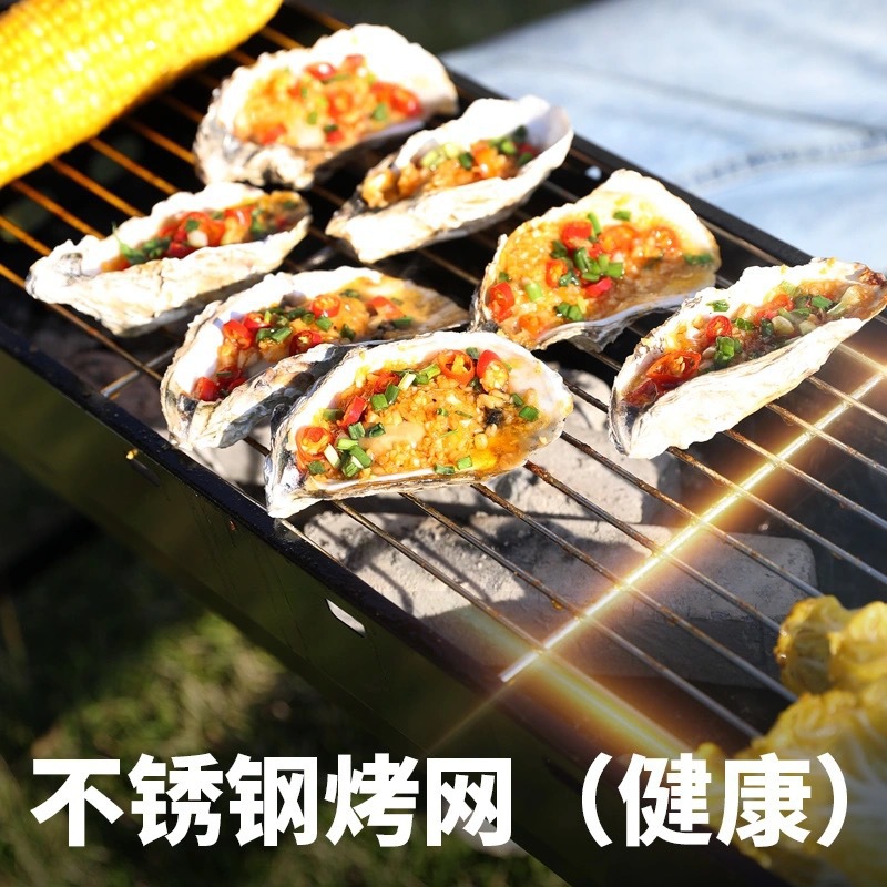 小型加厚家用烤肉架露營戶外小型烤爐不鏽鋼摺疊爐子戶外炭烤架子