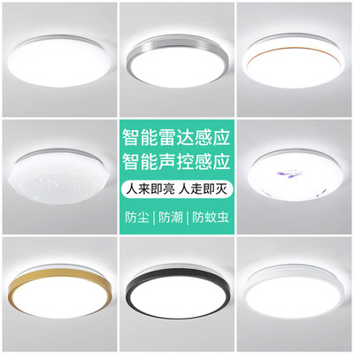 阳台灯LED吸顶灯具过道楼梯灯走廊灯入户声控智能雷达人体感应灯|ms
