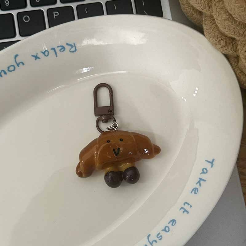 快乐在发酵!仿碱水面包牛角包钥匙扣趣味学生小众包包挂件小礼物|undefined