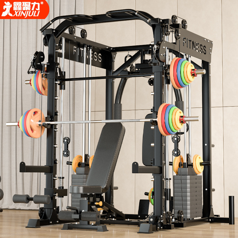 Máquina de entrenamiento integrado de máquina de Smith gimnasio pórtico equipo de entrenamiento de fuerza doméstico multifuncional todo en uno