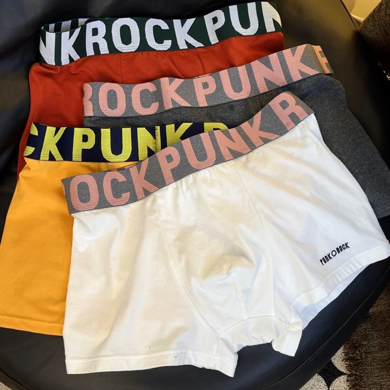 Popular Youth Men's Pure Cotton Boxer Briefs, Trendy Boys' Breathable and Comfortable Boxer Briefs, Student Shorts