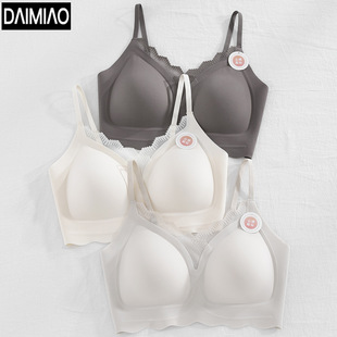 Spring new jelly soft support seamless underwear women's bra small chest gathered not empty cup lace beautiful back wrapped chest